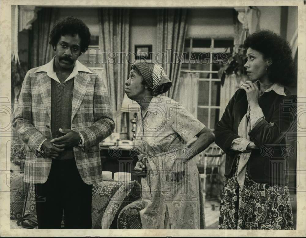 1978 Press Photo Demond Wilson, Helen Martin, Denise Nichols In "Baby, I'm Back"- Historic Images