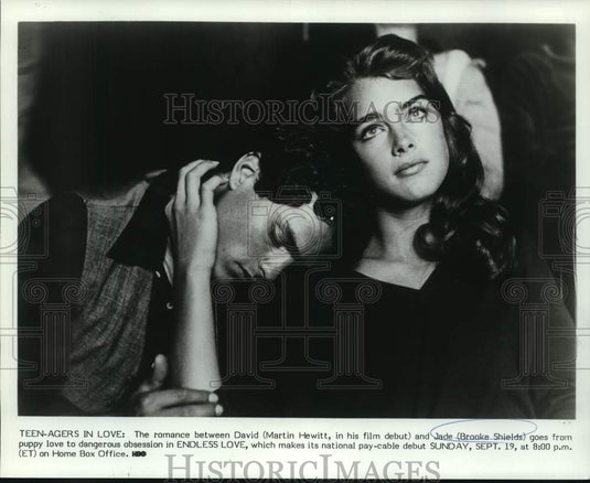 Press Photo Martin Hewitt, Brooke Shields Star In "Endless Love" - nox53157