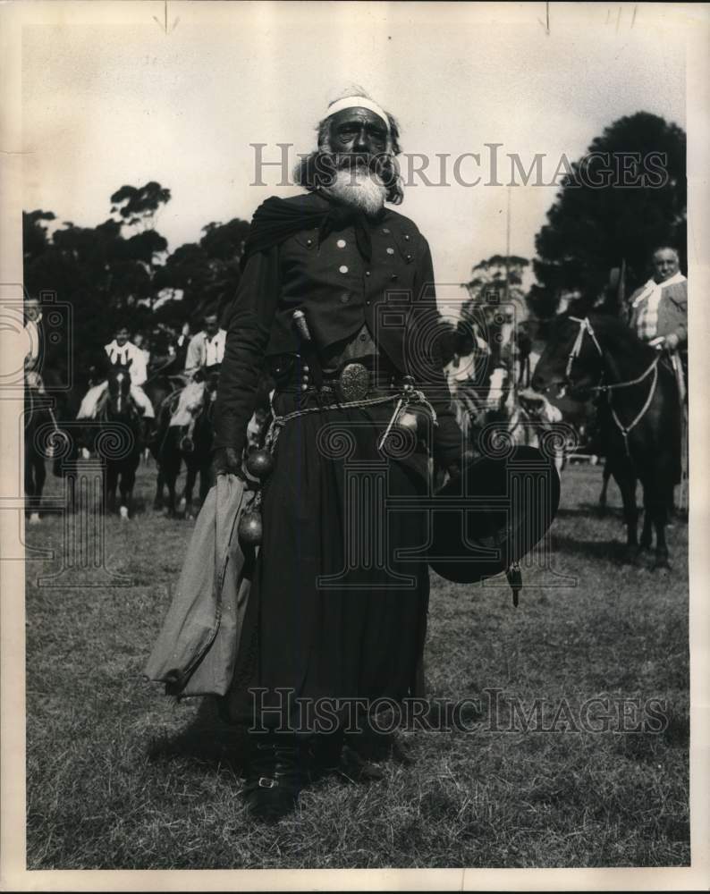 1957 Press Photo Gauchos at Rodeo in Montevideo, Uruguay - nox55099- Historic Images