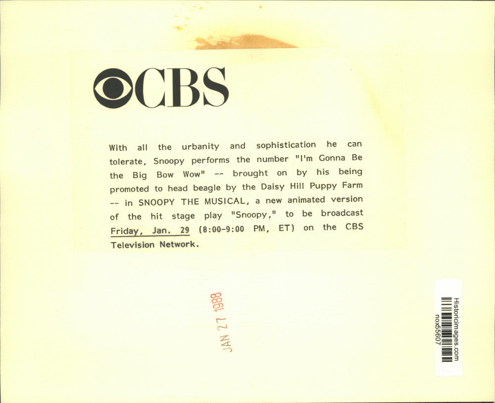 1988 Press Photo "Snoopy the Musical" on CBS Network - nox55607