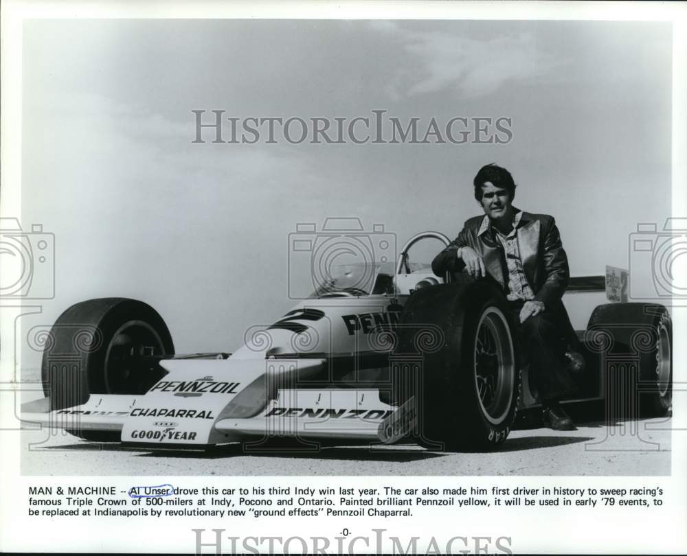 1979 Press Photo Race Car Driver Al Unser Wins 3rd Indy 500 Race - nox55864- Historic Images