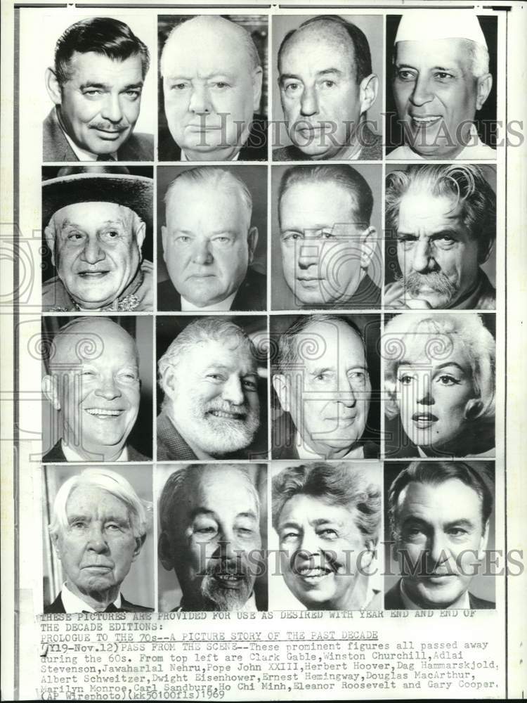 1969 Press Photo Famous people who passed away during the 60s. - nox56786- Historic Images