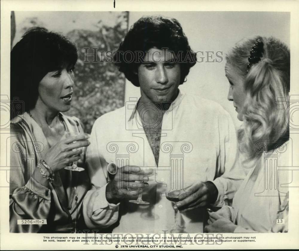 1978 Press Photo Lily Tomlin, John Travolta and Andra Akers in Moment By Moment- Historic Images