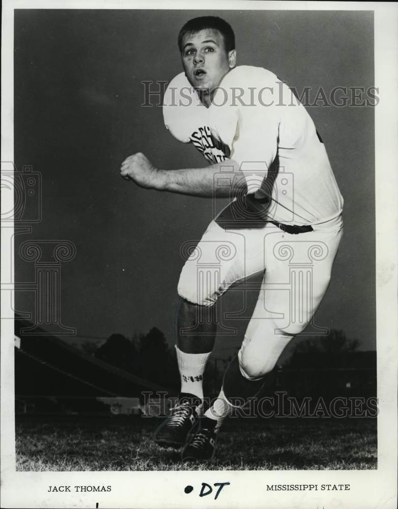 1969 Press Photo Mississippi State defensive tackle Jack Thomas. - nox58262- Historic Images