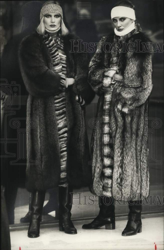 Load image into Gallery viewer, 1979 Press Photo Jean-Paul Avizoe fur collection of silver-fox and mink.

