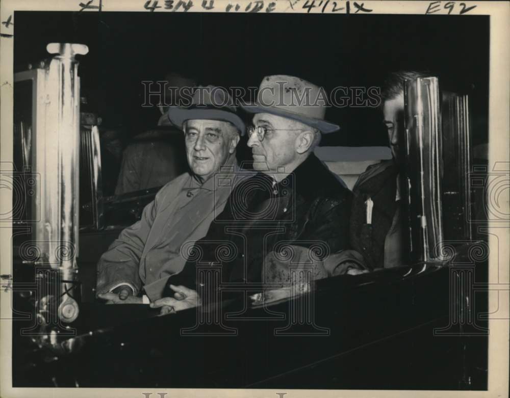 1964 Press Photo Harry S. Truman shown with person in automobile - nox59918- Historic Images