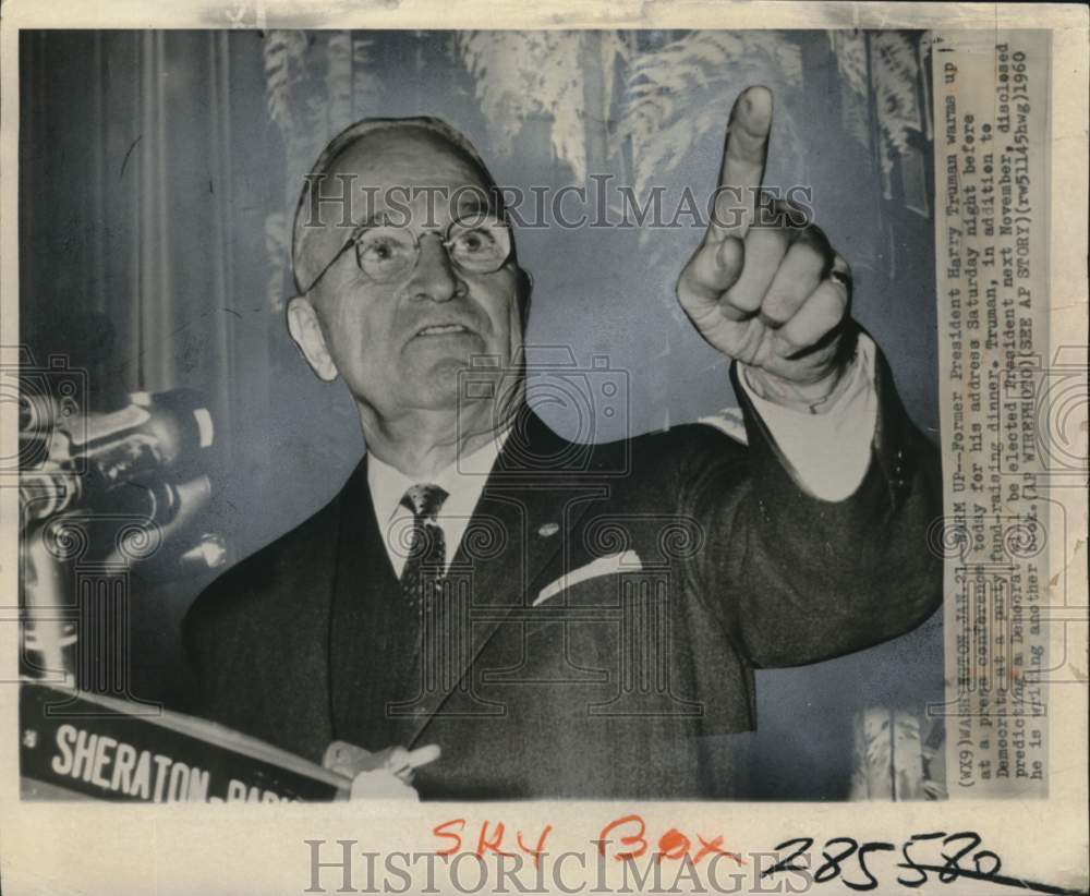 1960 Press Photo Former President Truman at Washington press conference.- Historic Images