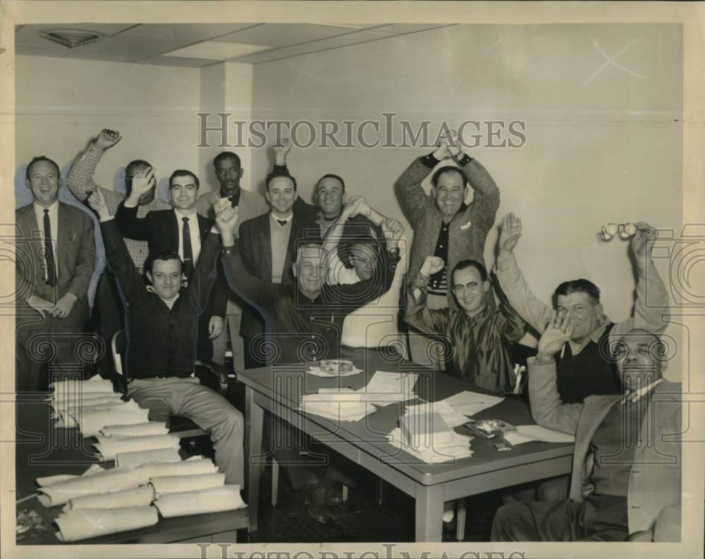 1959 Press Photo New Orleans longshoremen celebrate union contract. - nox60093- Historic Images