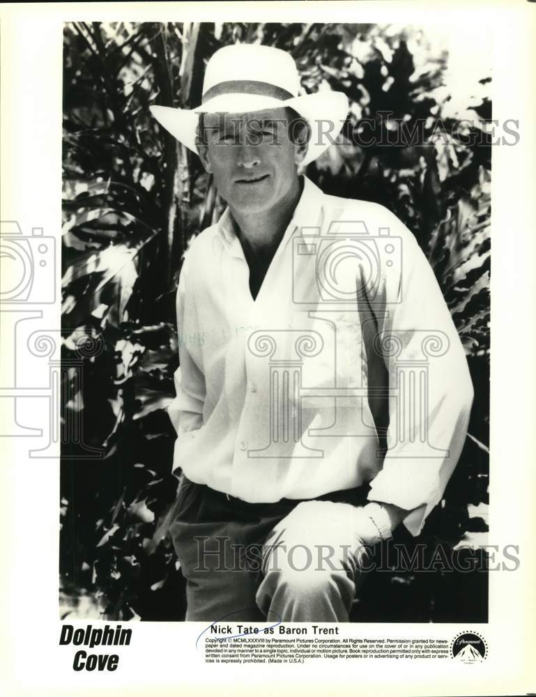 1989 Press Photo Nick Tate as Baron Trent in &quot;Dolphin Cove.&quot; - nox60613- Historic Images