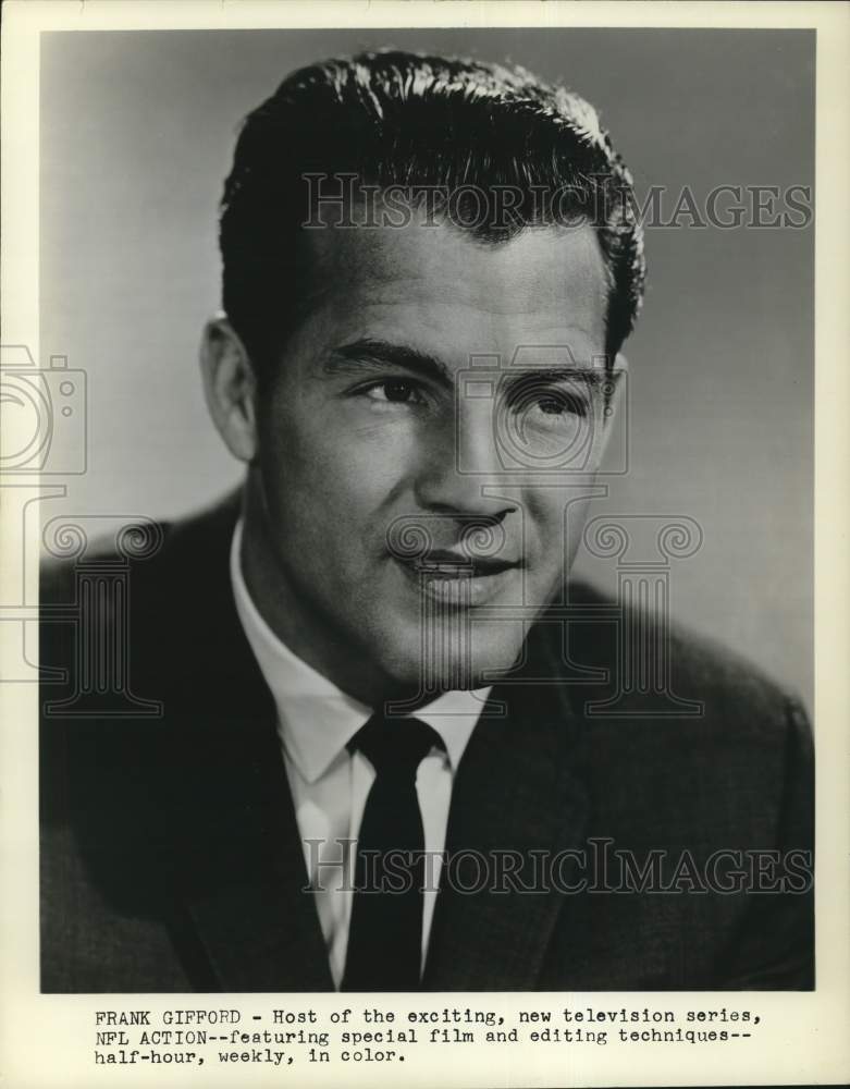 1967 Press Photo Frank Gifford to host new television series, weekly, in color.- Historic Images