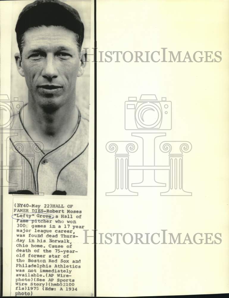 1934 Press Photo Robert Moses &quot;Lefty&quot; Grove, Former Boston Red Sox Pitcher- Historic Images