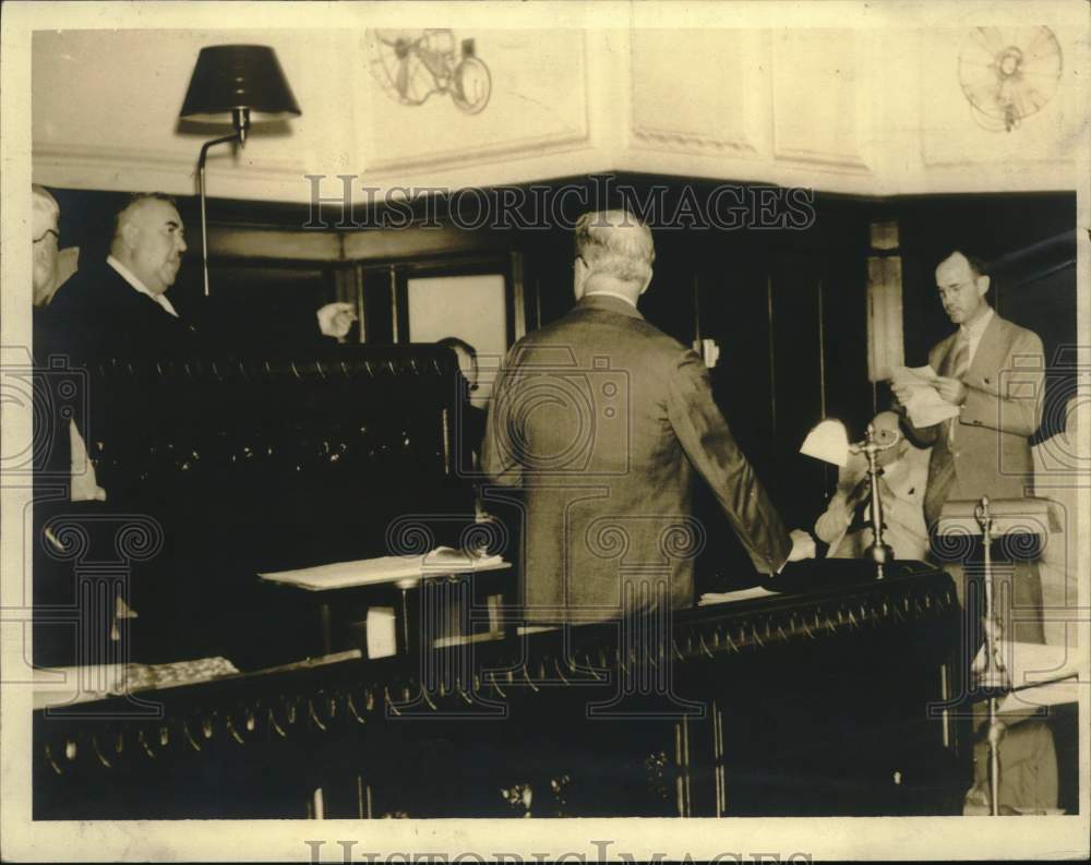 1939 Press Photo District Attorney Byrne, New Orleans, in Mandina Trial- Historic Images