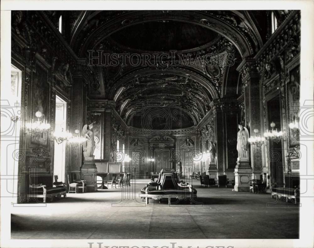 1946 Press Photo Conference Hall inside Luxembourg Palace in Paris, France- Historic Images