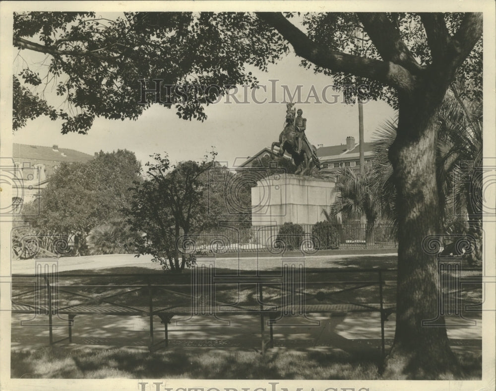 Press Photo Jackson Statue In New Orleans French Quarter&#39;s Jackson Square- Historic Images