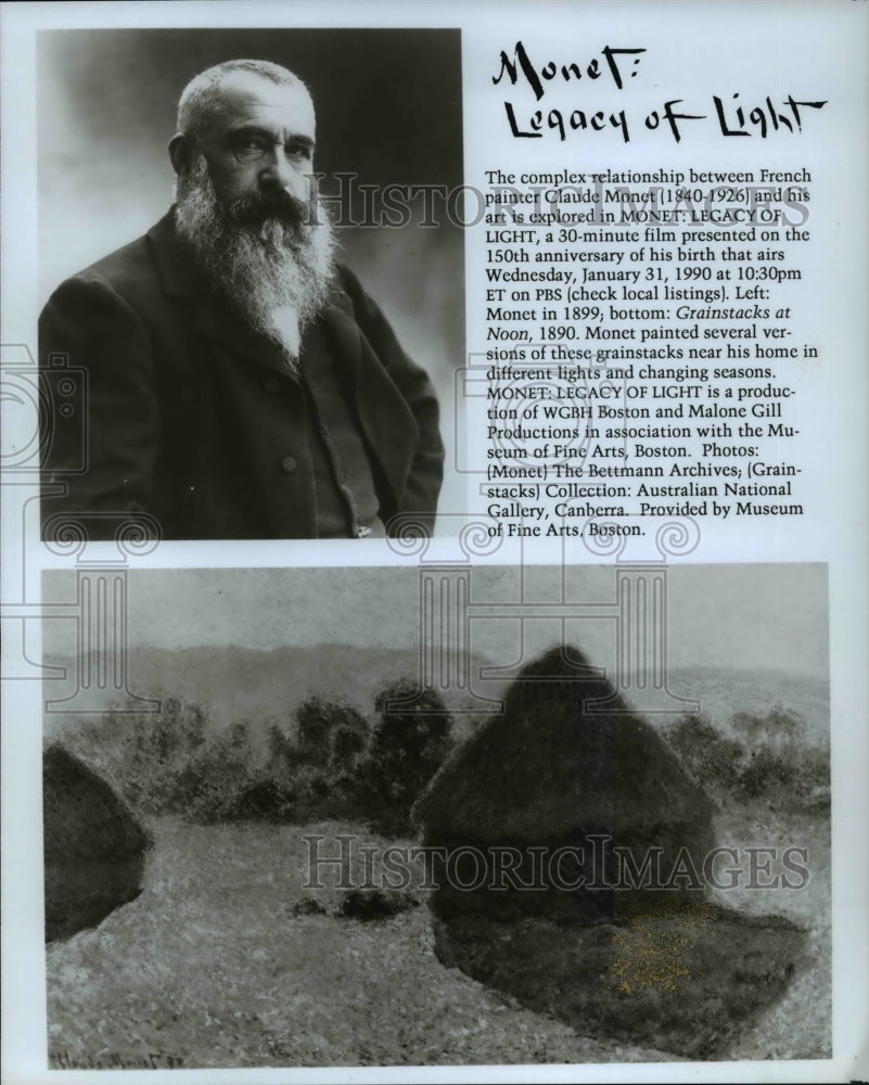 1990 Press Photo Famed painter Claude Monet - orp25606- Historic Images
