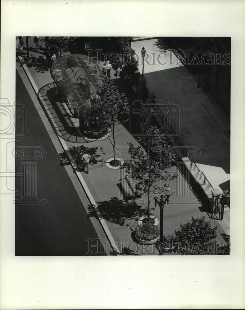 1978 Press Photo Aerial view of transit mall&#39;s sidewalk, Portland, Oregon