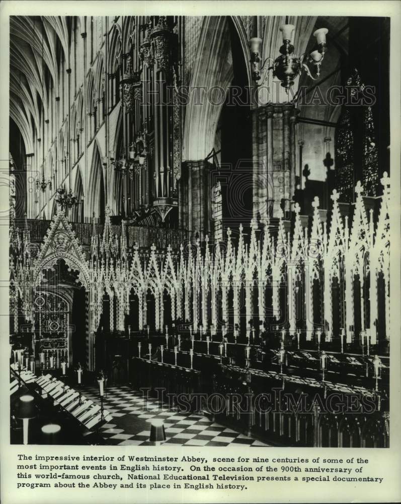 1966 Press Photo Interior of Westminster Abbey in London, England - pia00935