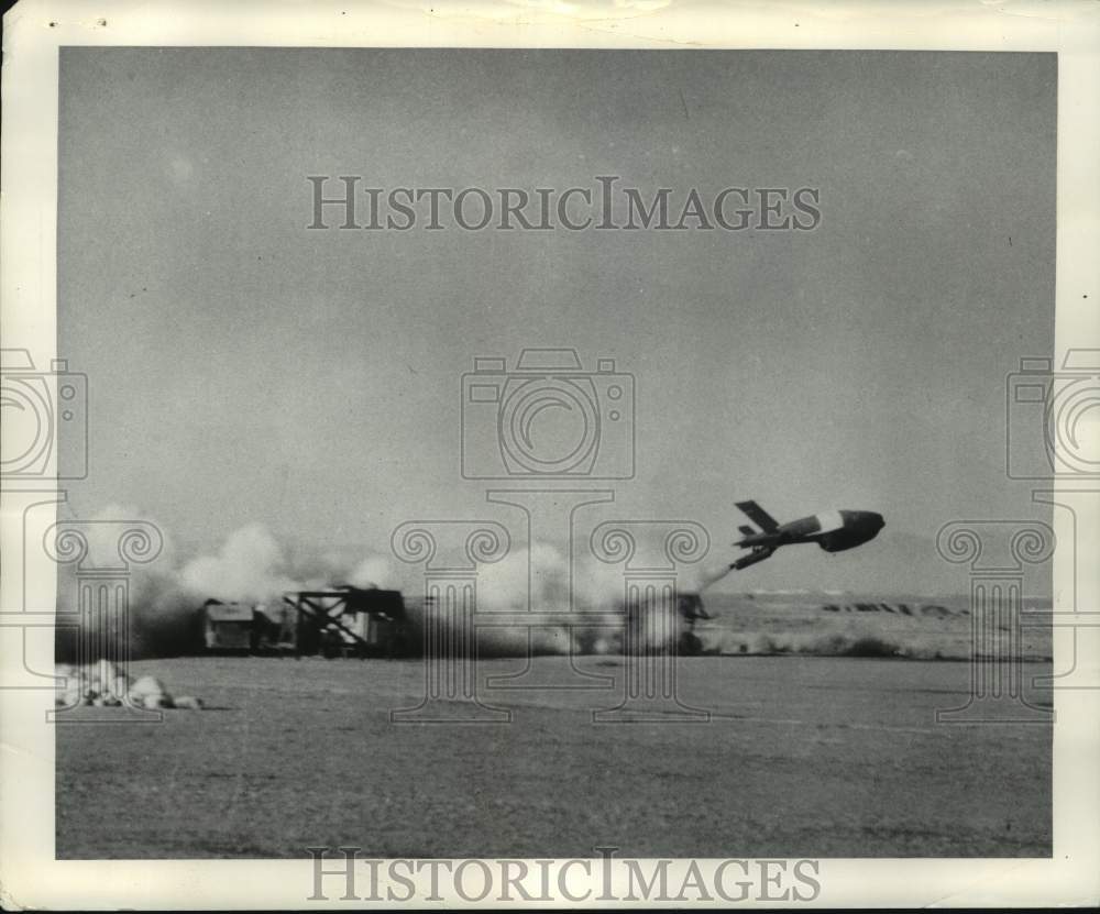 Press Photo Ground launching of pilotless jet plane, the Ryan &quot;Firebee&quot;- Historic Images
