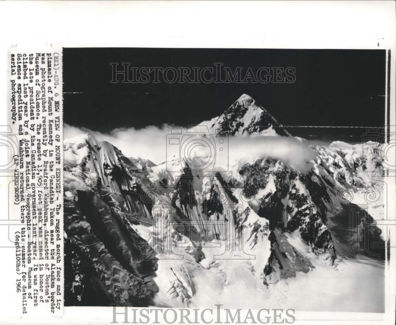 Load image into Gallery viewer, 1966 Press Photo Mount Kennedy in the Canadian Yukon near the Alaskan border
