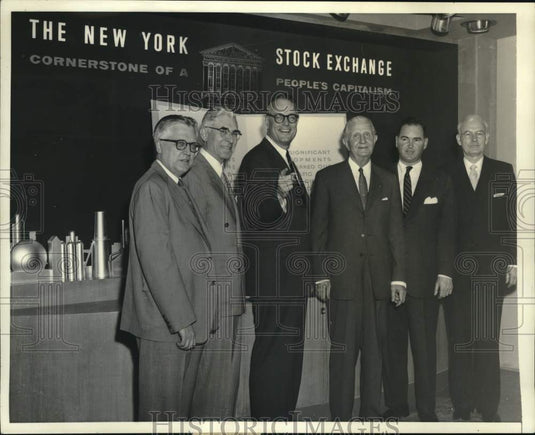 1957 Press Photo G. Keith Funston, Industrial Leaders at New York Stock Exchange