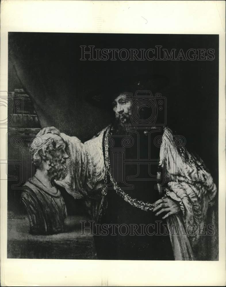 1963 Press Photo Painting &quot;Aristotle with a Bust of Homer&quot; by Rembrandt- Historic Images