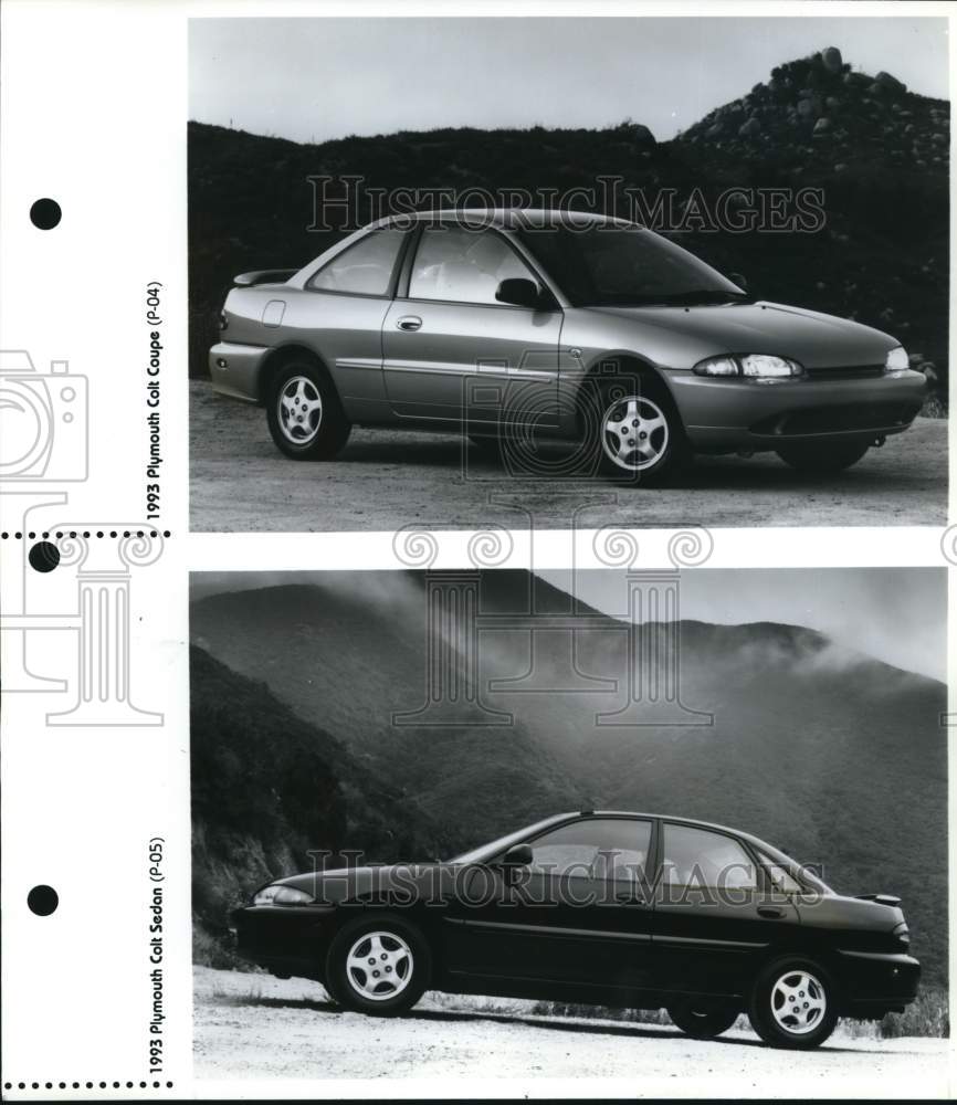1993 Press Photo Plymouth Colt coupe & sedan - pia06938