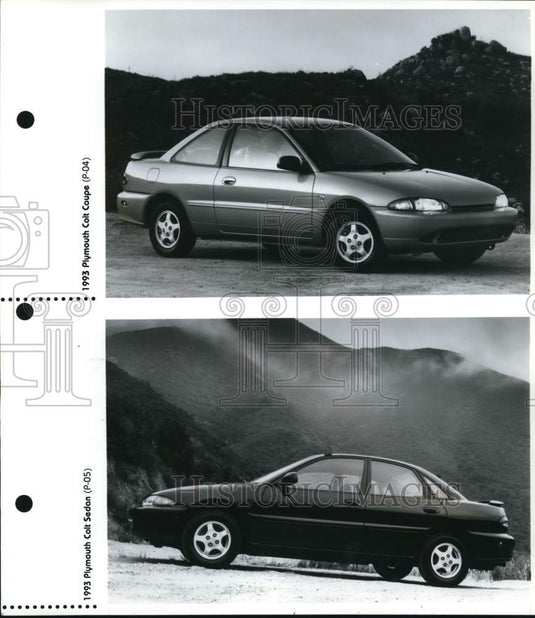 1993 Press Photo Plymouth Colt coupe & sedan - pia06938