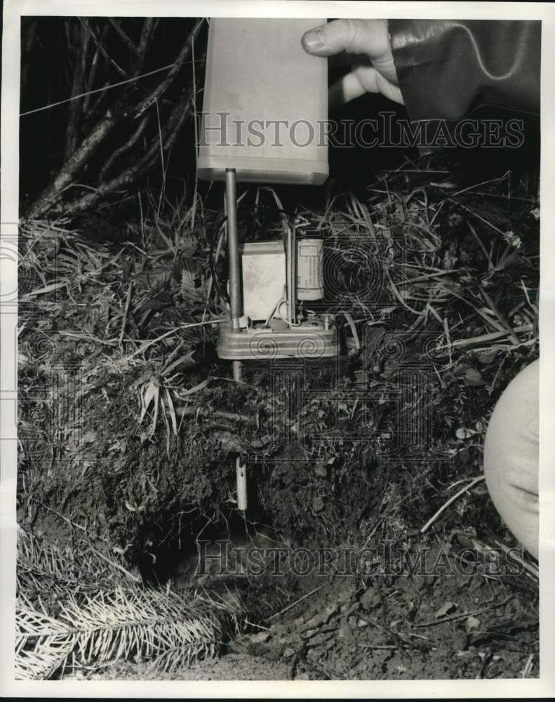 1962 Press Photo Portable counter to record beaver activity at a tree farm in WA- Historic Images