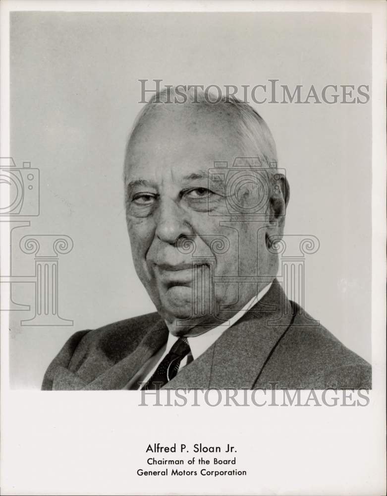 1955 Press Photo Alfred P. Sloan Jr., General Motors Corp. - pia07712- Historic Images