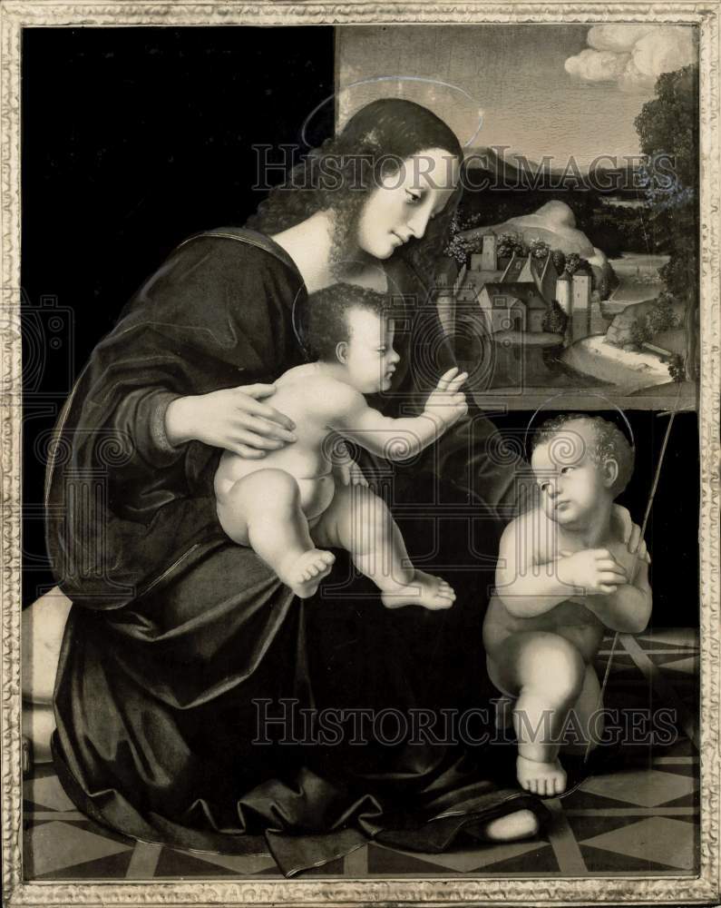 1940 Press Photo Painting of Madonna, Christ child &amp; infant St. John - pia07791- Historic Images