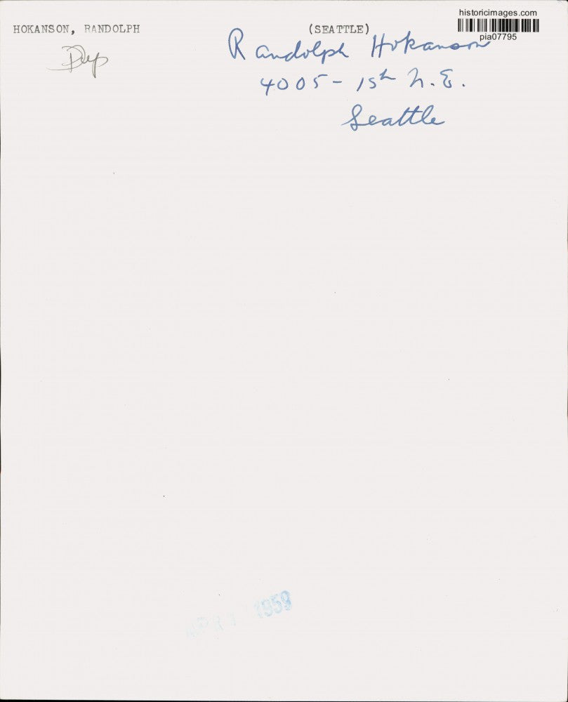 1959 Press Photo Randolph Hokanson, Seattle, Washington - pia07795