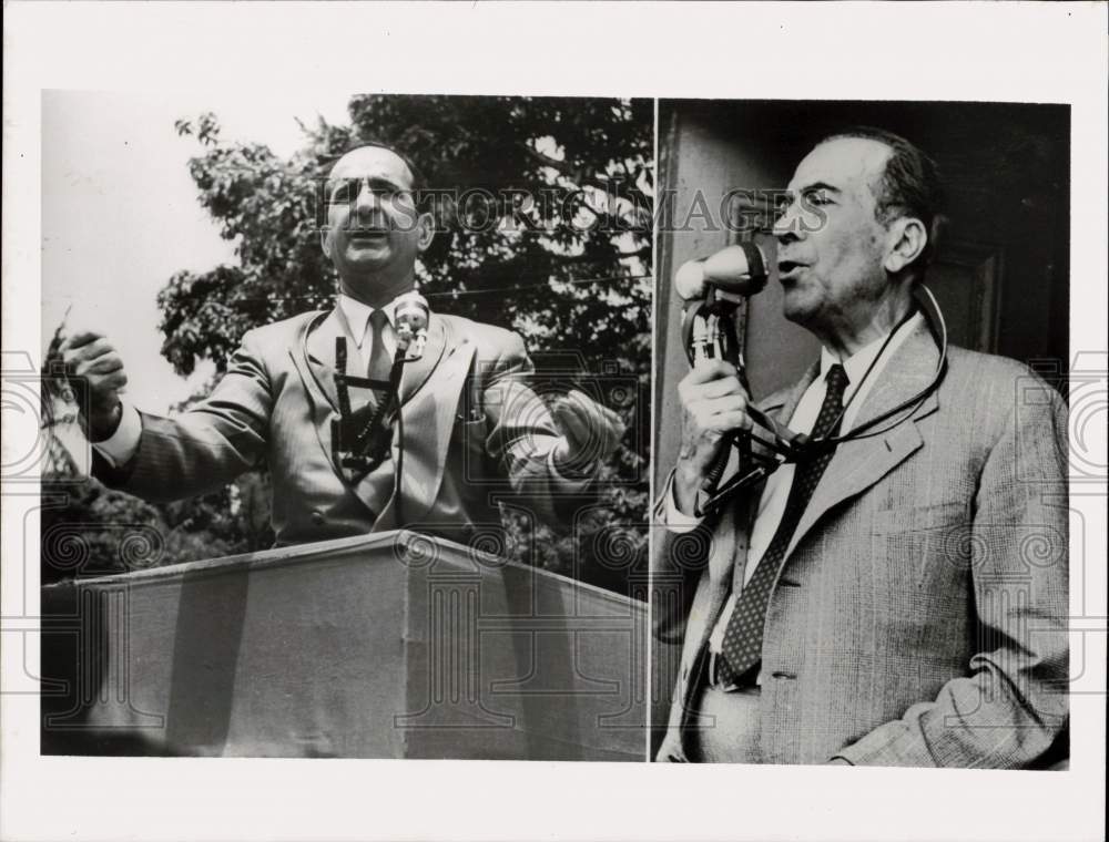 1953 Press Photo Costa Rica Politicians Jose Figueres, Fernando Castro Cervantes