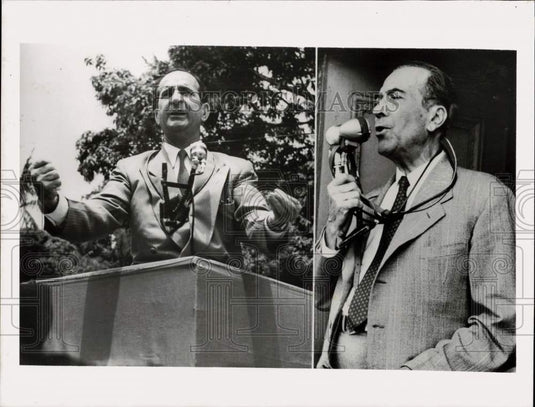 1953 Press Photo Costa Rica Politicians Jose Figueres, Fernando Castro Cervantes