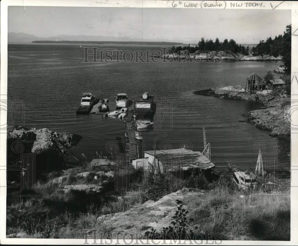 1965 Press Photo Boats by Savary Island in Lund, British Columbia - pia09629