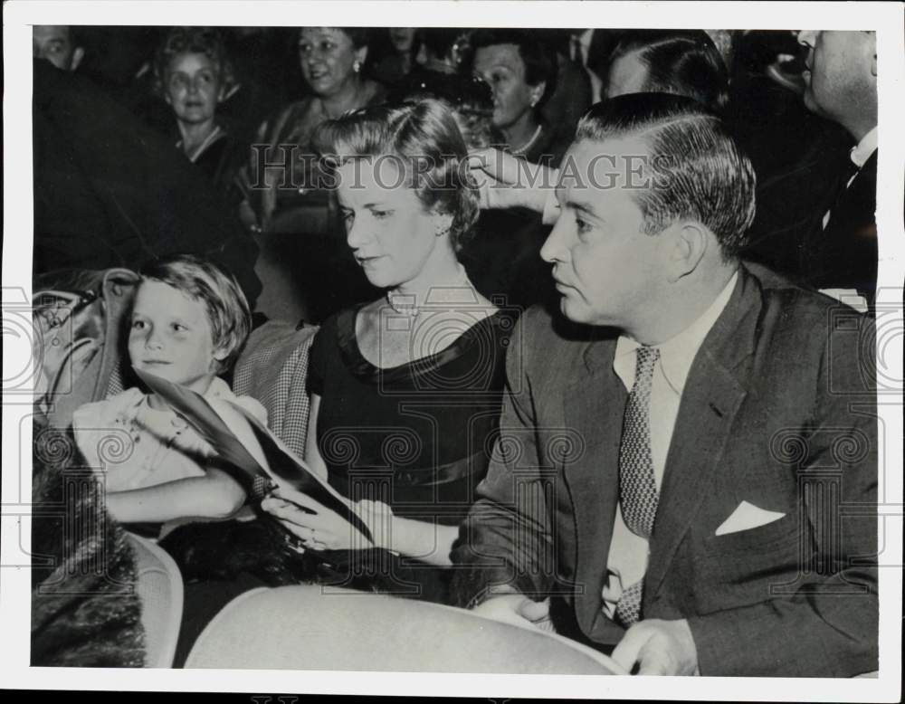 1956 Press Photo Executive William C. Ford, wife & daughter Muffy in Detroit