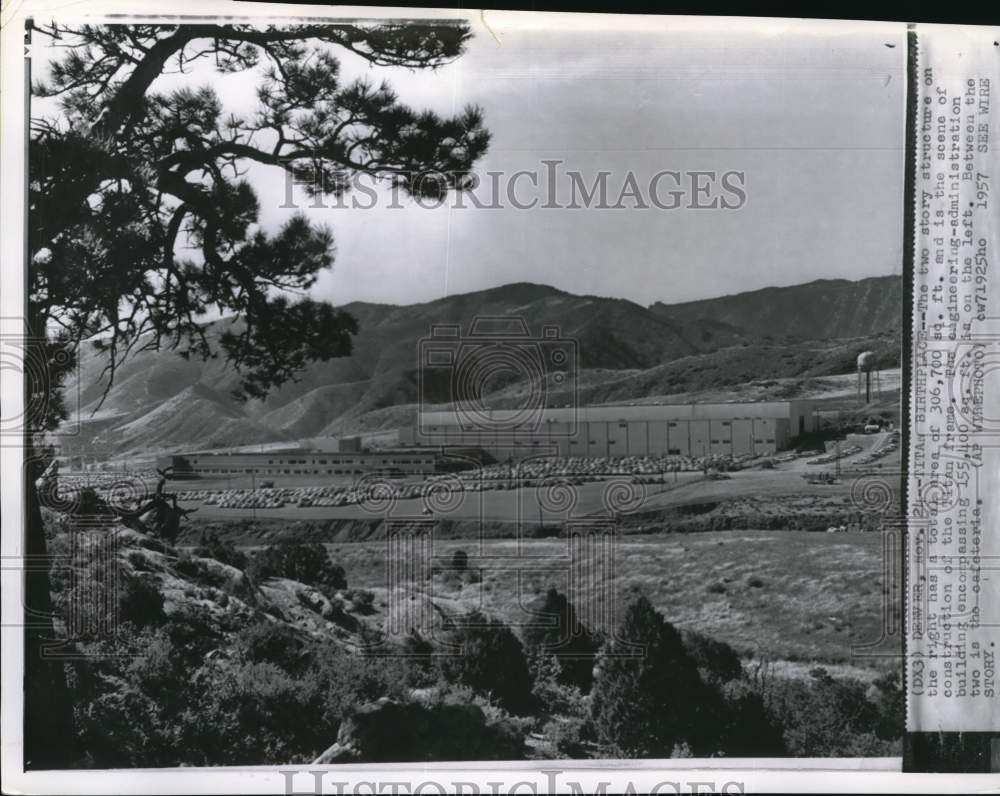 1957 Press Photo Titan missile manufacturing facility near Denver, Colorado