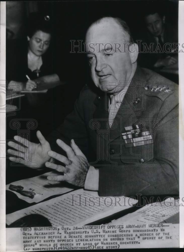 1945 Press Photo Lieutenant general Alexander A. Vandegrift, US Marine Corps- Historic Images