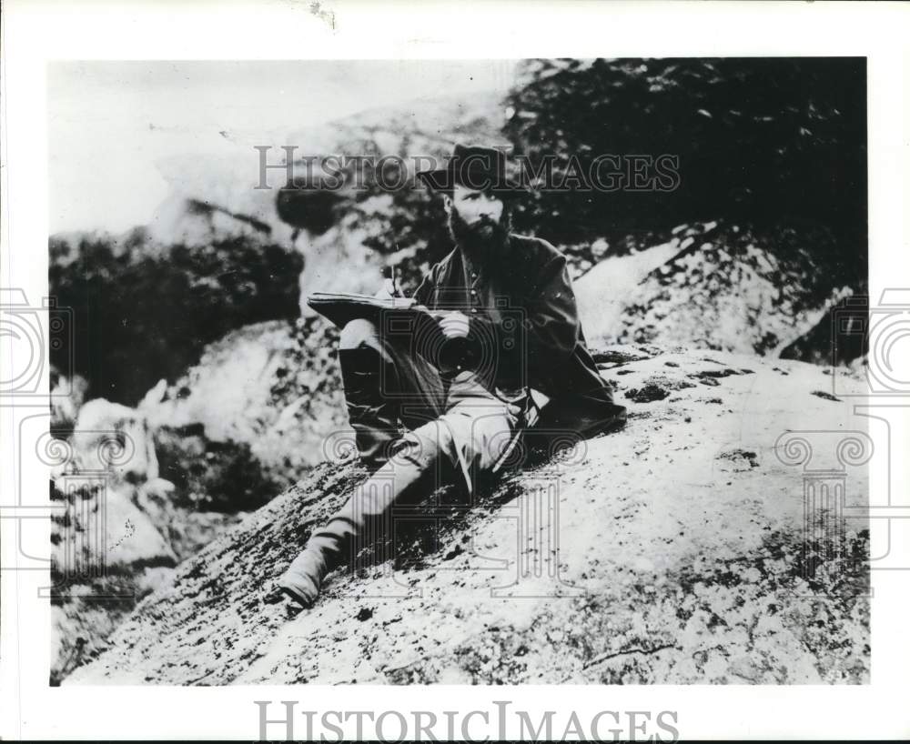 Press Photo Alfred R. Waud sketching 1863 battle at Gettysburg, Pennsylvania- Historic Images