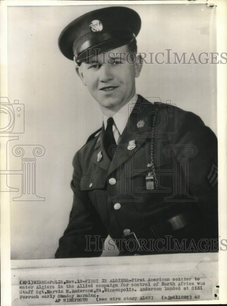 1942 Press Photo Staff Sergeant Marvin Anderson, US Army, World War II veteran- Historic Images