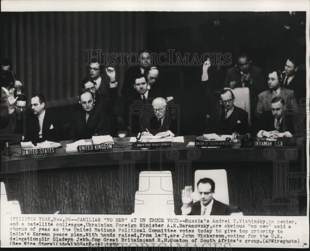 1952 Press Photo Delegates at United Nations Political Committee meeting in NY- Historic Images