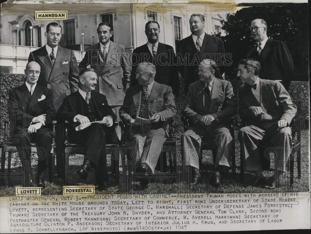 1947 Press Photo President Truman and his Cabinet members meet in Washington DC- Historic Images