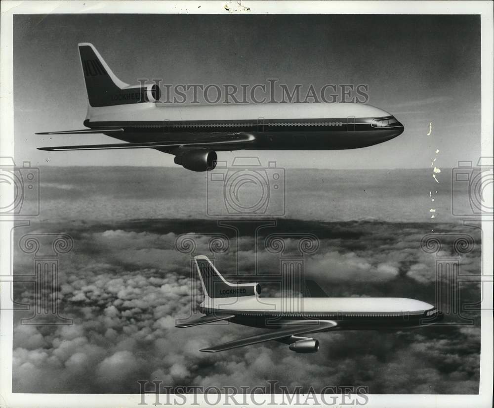 1969 Press Photo Lockheed&#39;s Rolls-Royce-powered L-1011 planes during flight- Historic Images