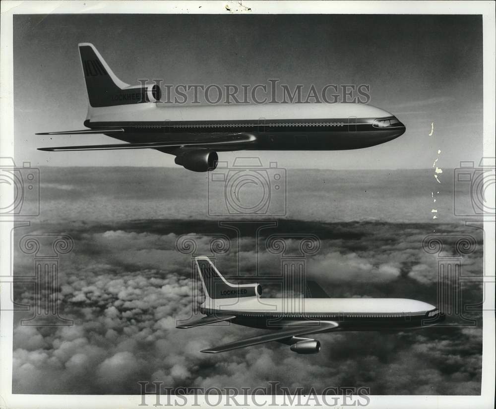 1969 Press Photo Lockheed's Rolls-Royce-powered L-1011 planes during flight- Historic Images