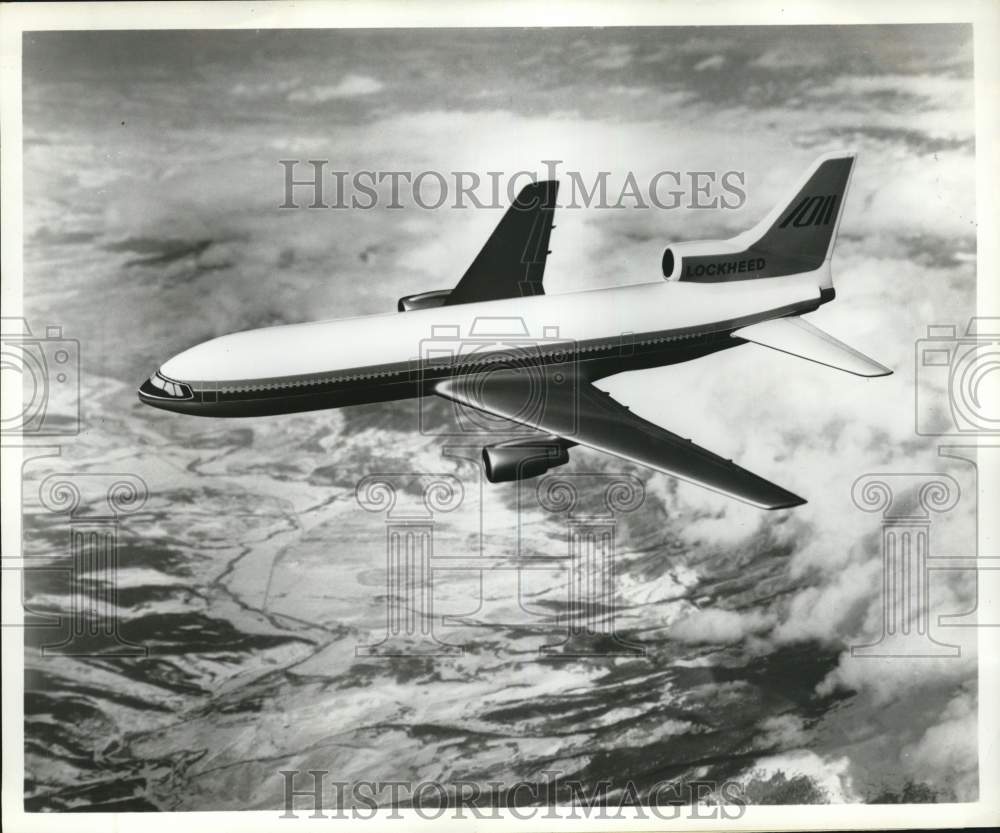 Press Photo Artist&#39;s illustration of Lockheed&#39;s &quot;L-1011&quot; jetliner - pim09366- Historic Images