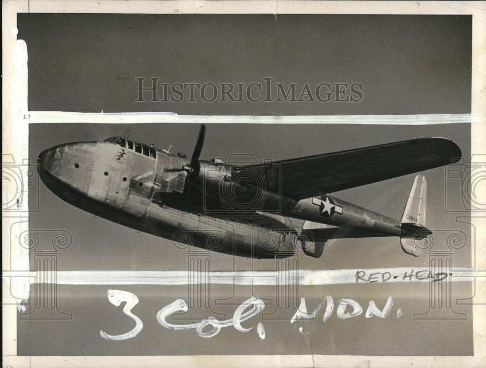 1946 Press Photo US Army &quot;Flying Mailcar&quot; cargo plane during flight - pim09413- Historic Images