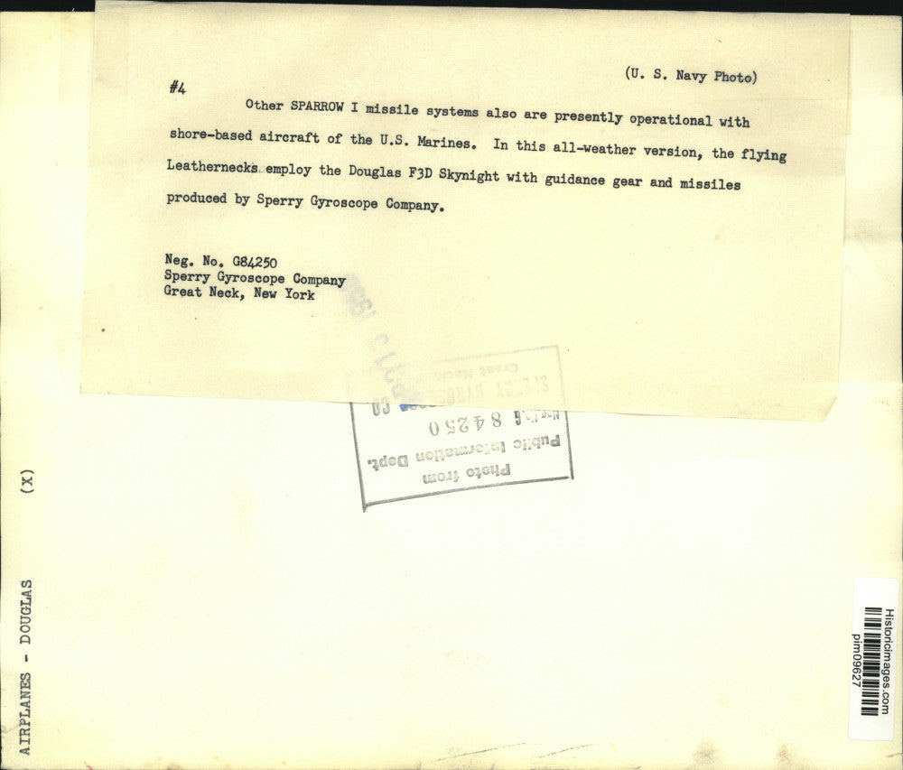 1958 Press Photo US Navy's Douglas F3D "Skynight" plane in flight - pim09627