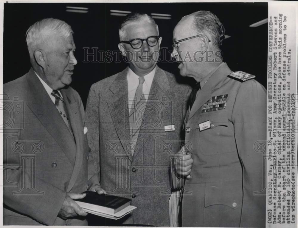 1954 Press Photo Officers Charles Wilson, Robert Stevens &amp; Robert Carney in VA- Historic Images