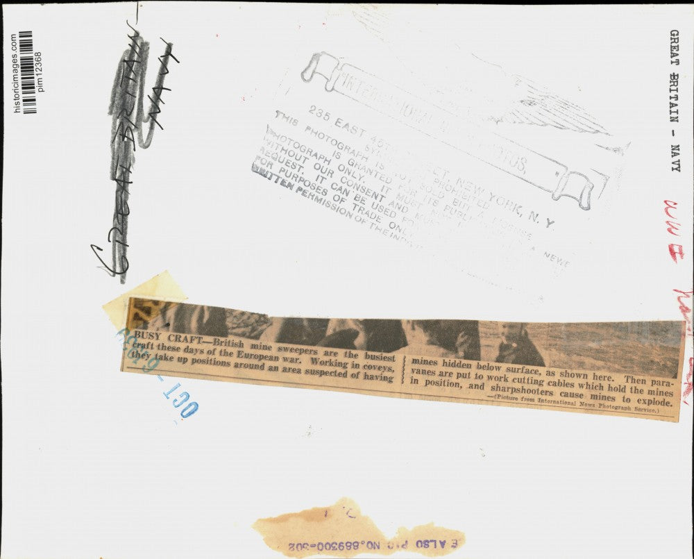 1939 Press Photo British Minesweepers at Work during World War II - pim12368