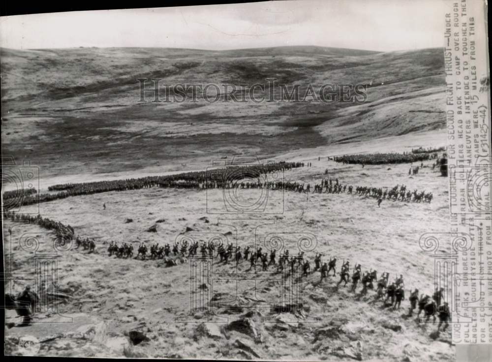 1944 Press Photo Yanks Go back to English Camps after "Toughening Up" Maneuvers
