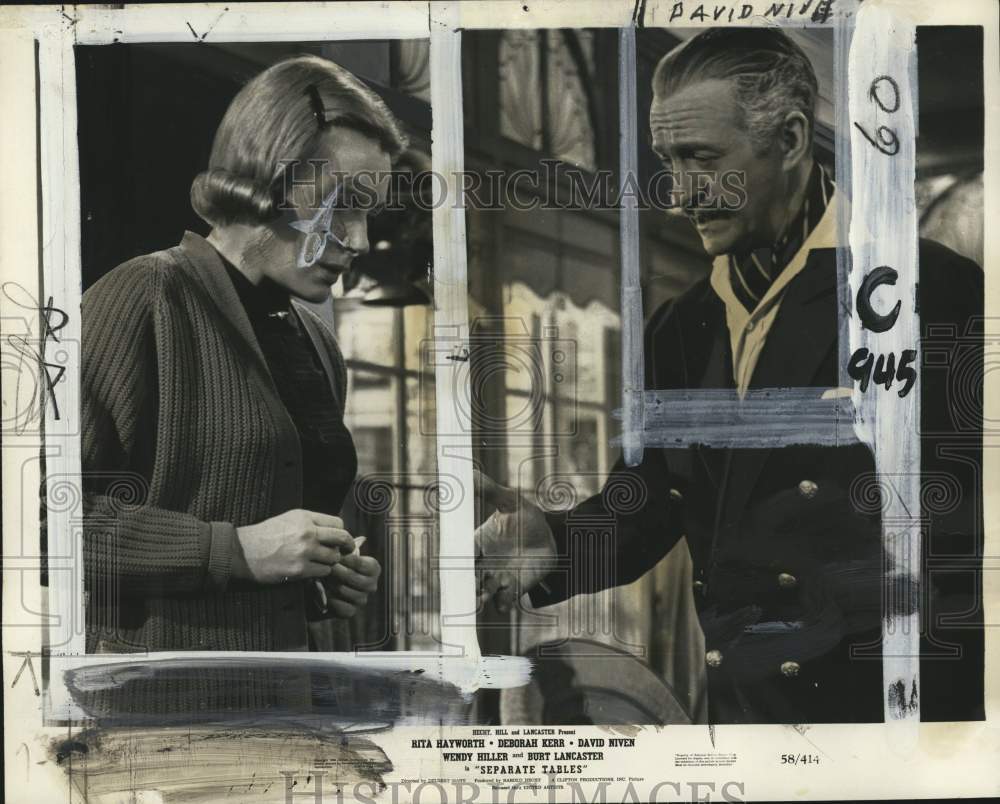 1959 Press Photo Actors Deborah Kerr &amp; David Niven, &quot;Separate Tables&quot;- Historic Images